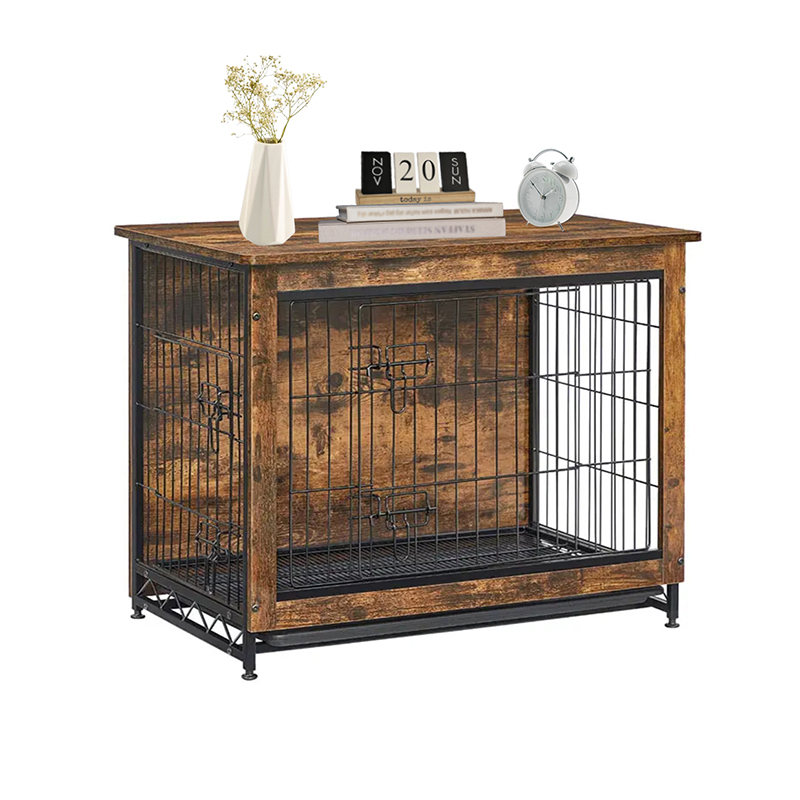 Rustik brun inomhus trämöbler stil hundbur Rustik brun inomhus trämöbler stil hundbur