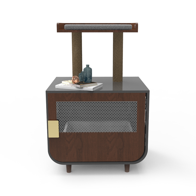 Trä dolda tvättstuga möbler kattbur med kullskåp Trä dolda tvättstuga möbler kattbur med kullskåp