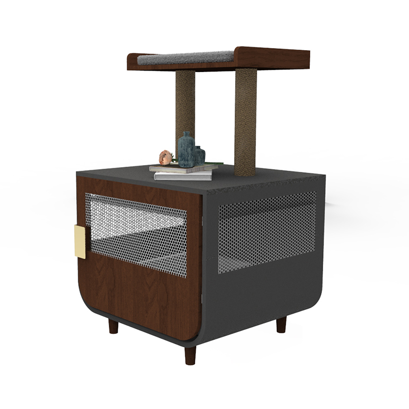 Trä dolda tvättstuga möbler kattbur med kullskåp Trä dolda tvättstuga möbler kattbur med kullskåp