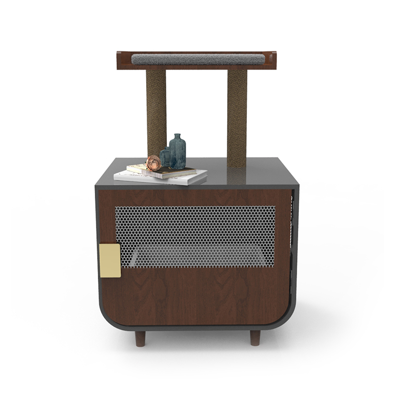 Trä dolda tvättstuga möbler kattbur med kullskåp Trä dolda tvättstuga möbler kattbur med kullskåp