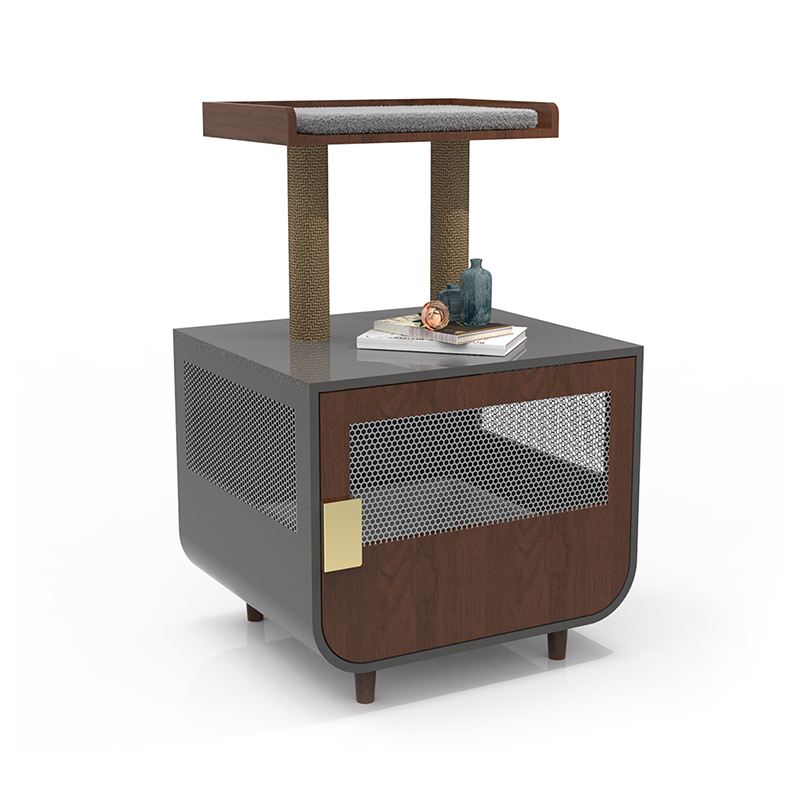 Trä dolda tvättstuga möbler kattbur med kullskåp Trä dolda tvättstuga möbler kattbur med kullskåp