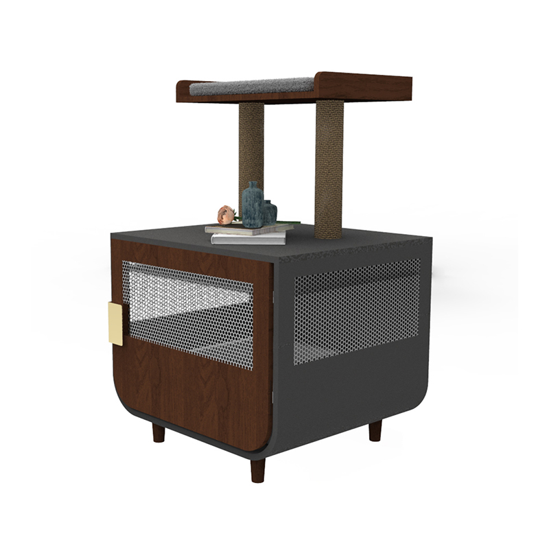 Trä dolda tvättstuga möbler kattbur med kullskåp Trä dolda tvättstuga möbler kattbur med kullskåp