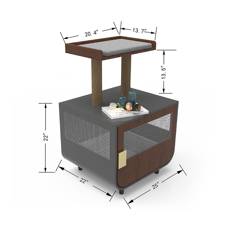 Trä dolda tvättstuga möbler kattbur med kullskåp Trä dolda tvättstuga möbler kattbur med kullskåp