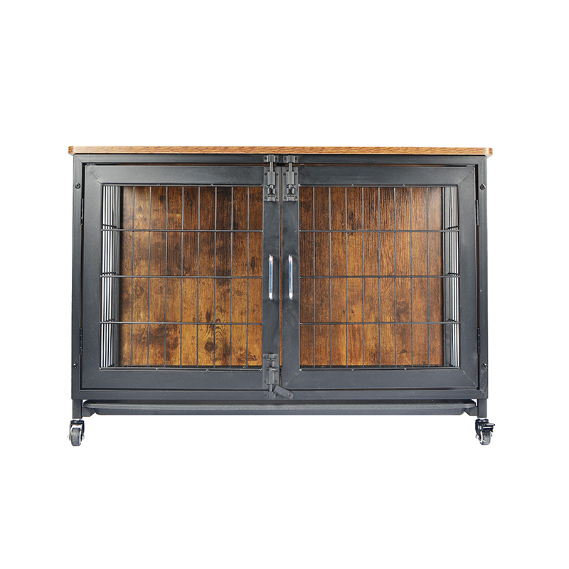 Trämöbler stil hundbur med hjul