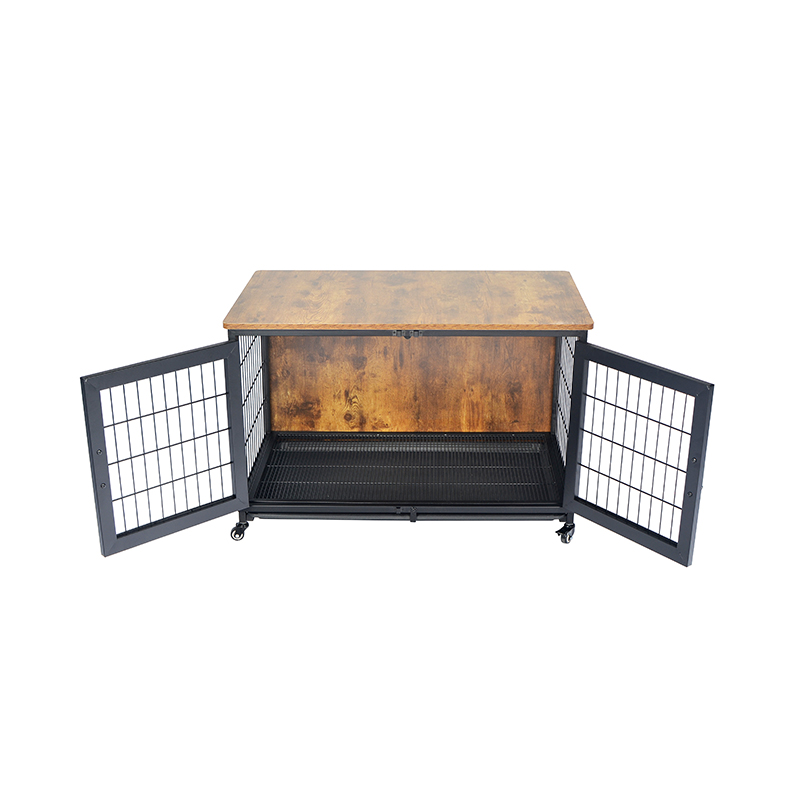 Trämöbler stil hundbur med hjul Trämöbler stil hundbur med hjul