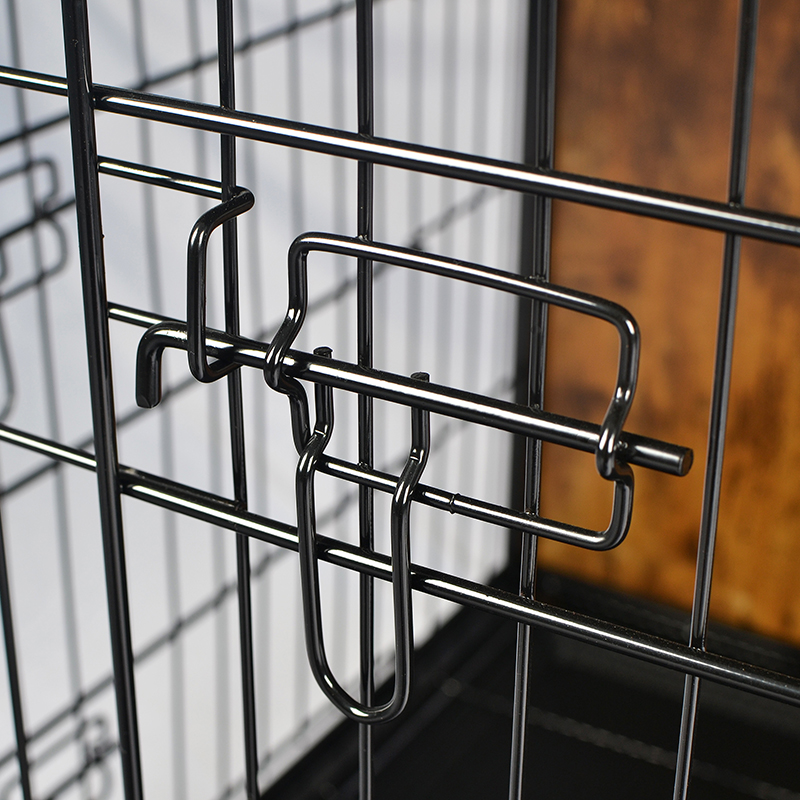 Inomhus trämöbler stil hundbur med kudde och hjul Inomhus trämöbler stil hundbur med kudde och hjul