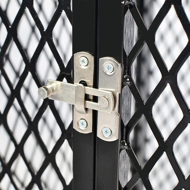 Möbler stil stor trähundbur med hjul och kudde Möbler stil stor trähundbur med hjul och kudde