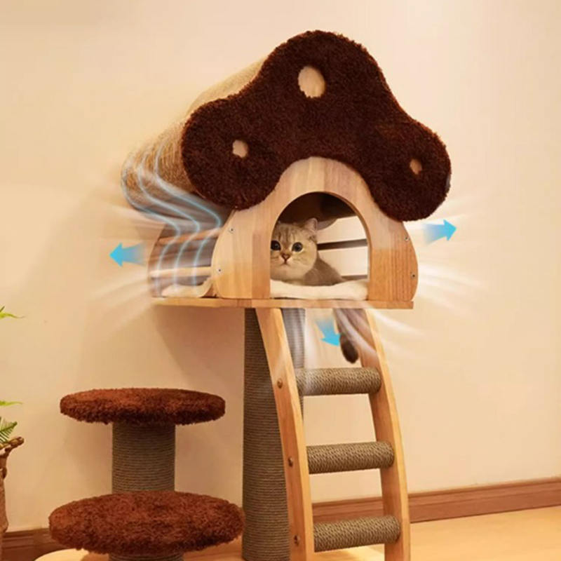 Svampform Condo Tower Wood Climbing Frame Solid Cat Tree With Ladder Svampform Condo Tower Wood Climbing Frame Solid Cat Tree With Ladder