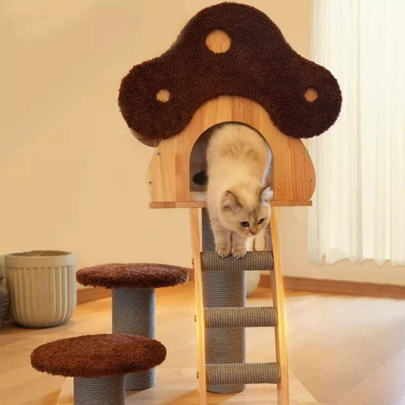 Svampform Condo Tower Wood Climbing Frame Solid Cat Tree With Ladder Svampform Condo Tower Wood Climbing Frame Solid Cat Tree With Ladder