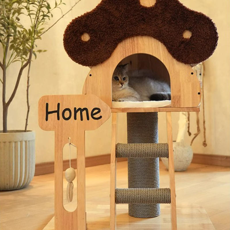 Svampform Condo Tower Wood Climbing Frame Solid Cat Tree With Ladder Svampform Condo Tower Wood Climbing Frame Solid Cat Tree With Ladder