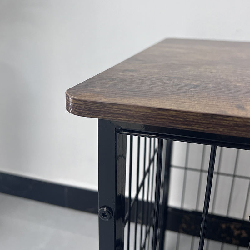 Stor trämöbler hundbur med avtagbar bricka Stor trämöbler hundbur med avtagbar bricka