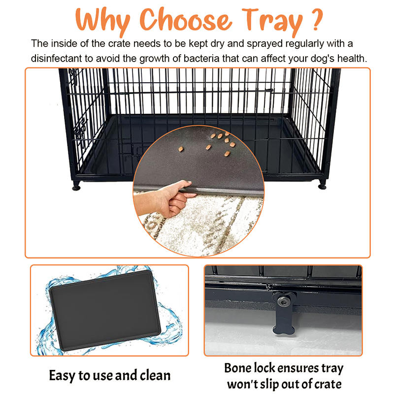 Stor trämöbler hundbur med avtagbar bricka Stor trämöbler hundbur med avtagbar bricka