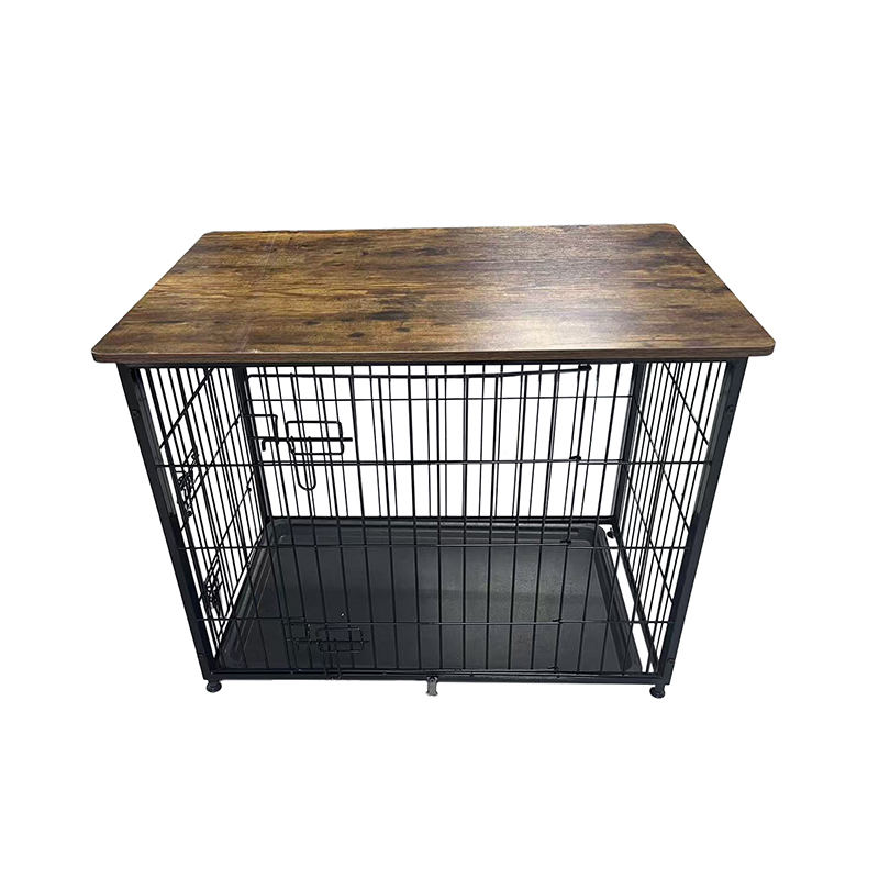 Stor trämöbler hundbur med avtagbar bricka Stor trämöbler hundbur med avtagbar bricka