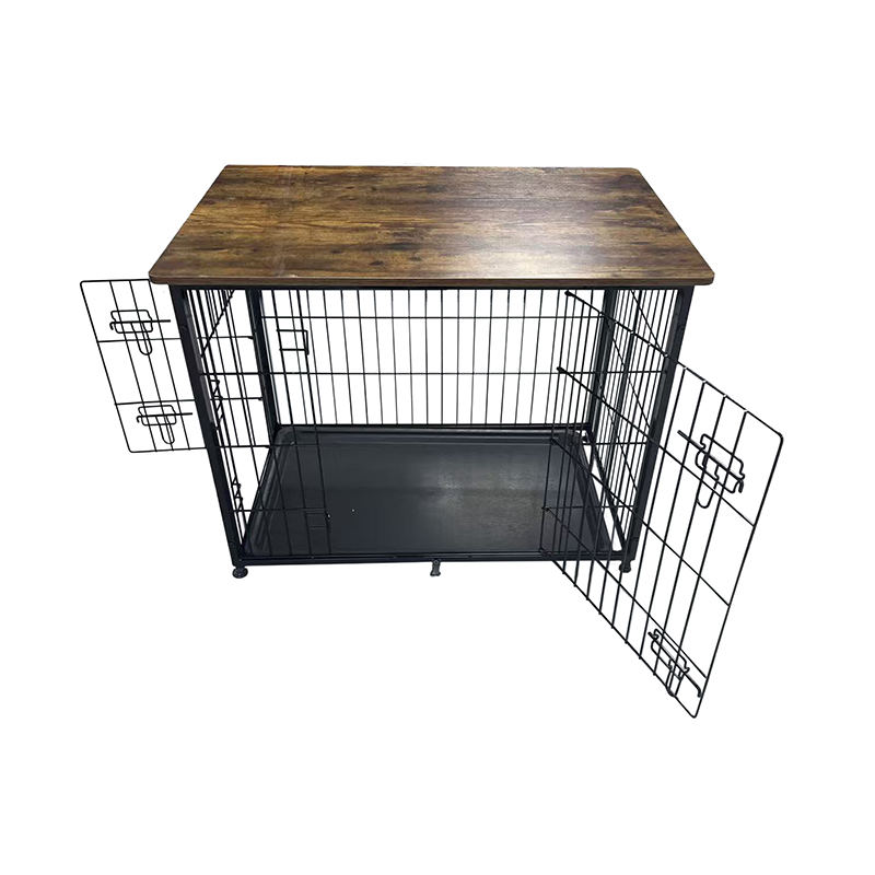 Stor trämöbler hundbur med avtagbar bricka Stor trämöbler hundbur med avtagbar bricka