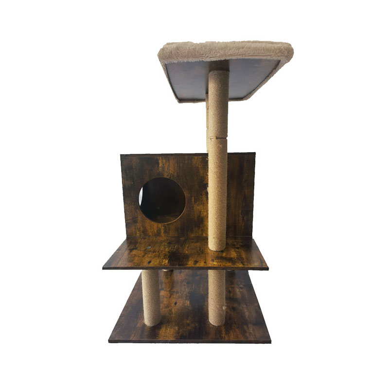 Trä torn katthuset sisal skrapa inlägg katt träd klättring ram