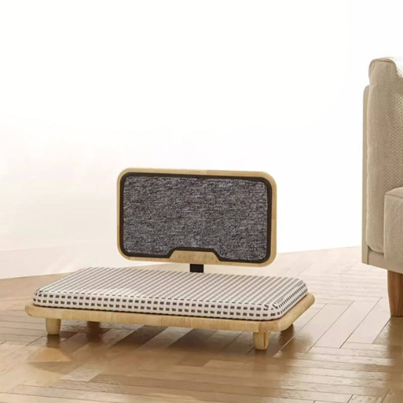 Massivt trä mysig kattbäddsbo med skrapbräda Massivt trä mysig kattbäddsbo med skrapbräda