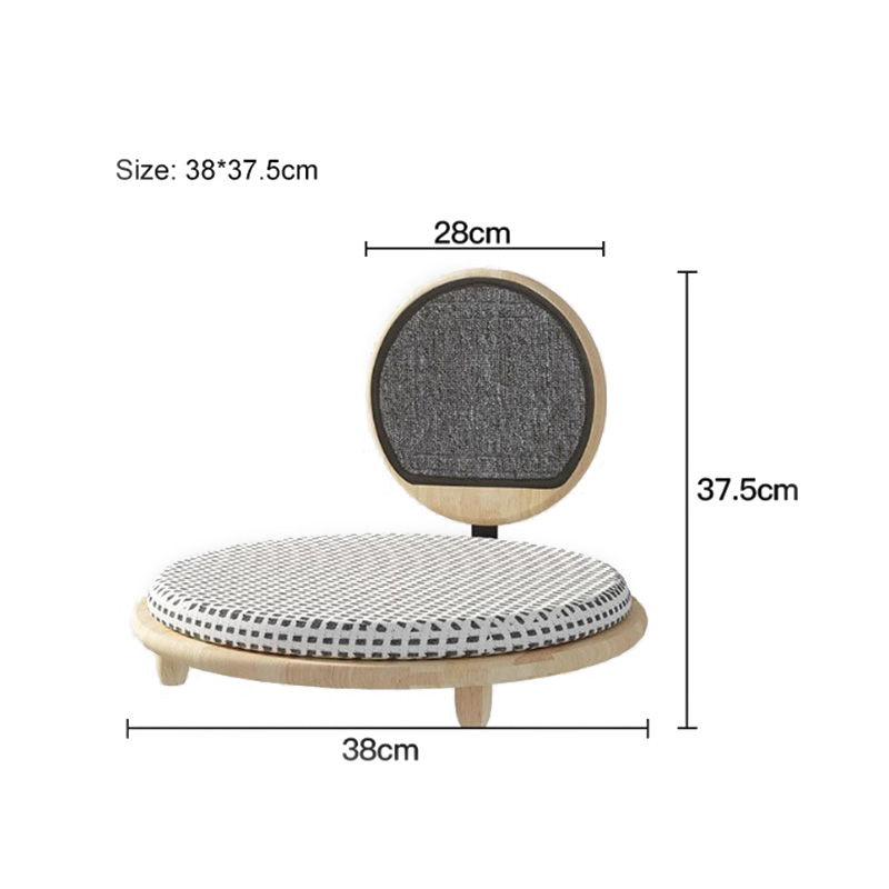 Massivt trä mysig kattbäddsbo med skrapbräda Massivt trä mysig kattbäddsbo med skrapbräda