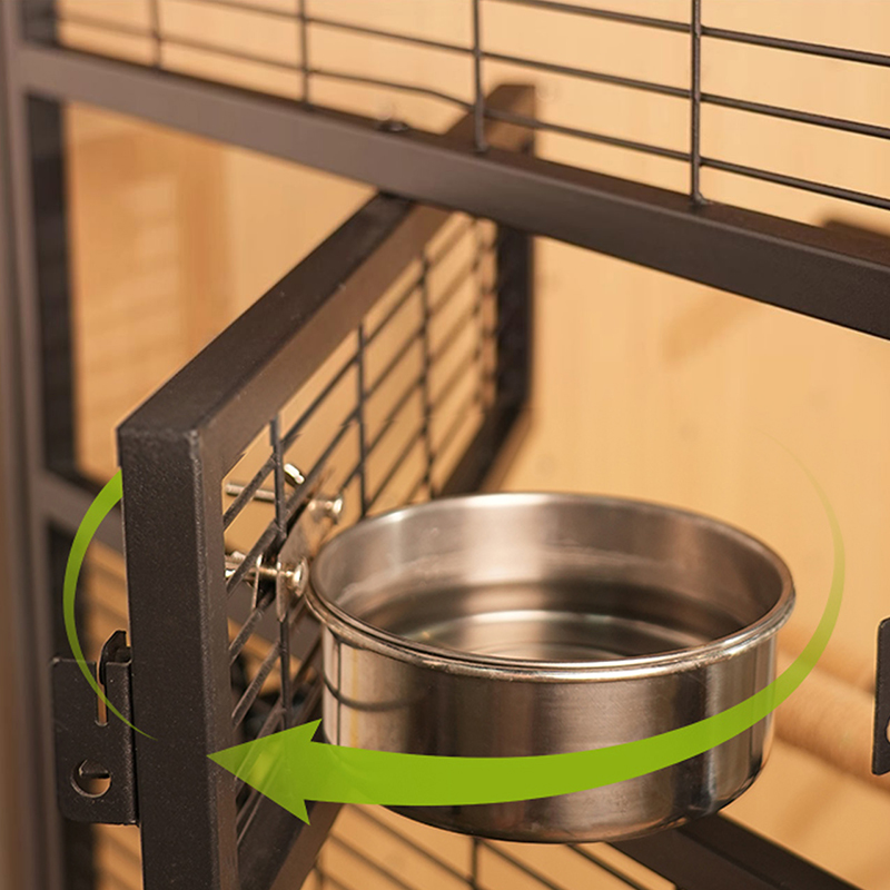 Trä & stålbur stor avtagbar diy villa papegoja fågelavelsburar med stativhjul Trä & stålbur stor avtagbar diy villa papegoja fågelavelsburar med stativhjul