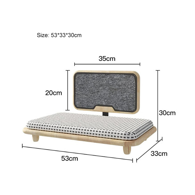 Massivt trä mysig kattbäddsbo med skrapbräda Massivt trä mysig kattbäddsbo med skrapbräda