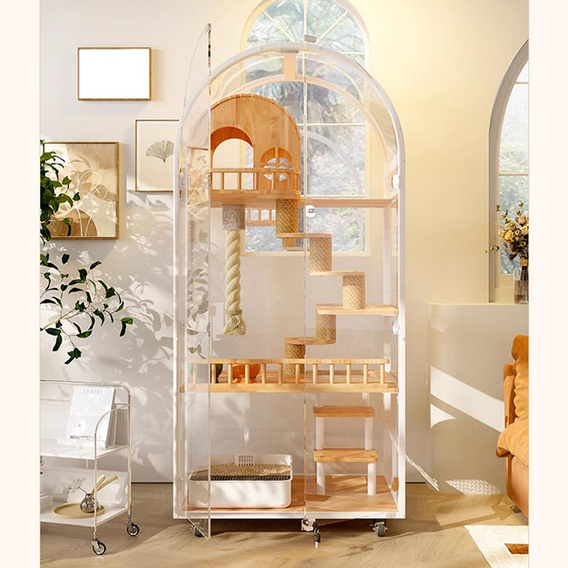 Inomhus Träkatthus Hotellpanoramavilla Solid Cat Cage -hölje Skåp Inomhus Träkatthus Hotellpanoramavilla Solid Cat Cage -hölje Skåp