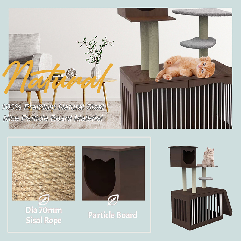 Träratt torn lägenhet klättring ram inomhus katt träd Träratt torn lägenhet klättring ram inomhus katt träd