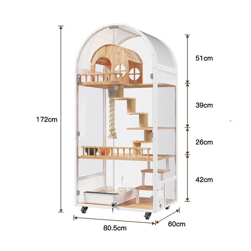 Inomhus Träkatthus Hotellpanoramavilla Solid Cat Cage -hölje Skåp Inomhus Träkatthus Hotellpanoramavilla Solid Cat Cage -hölje Skåp