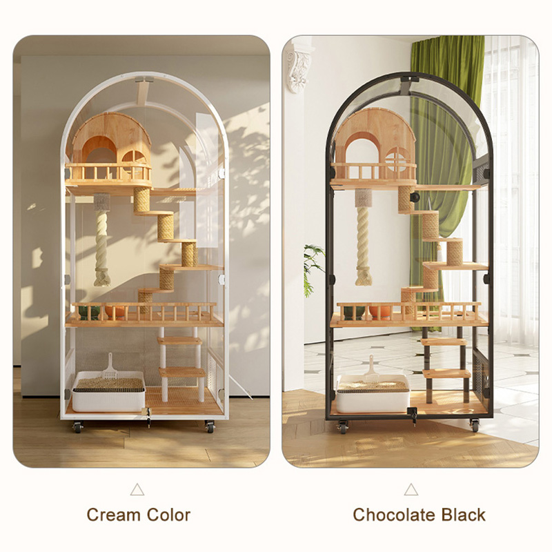 Inomhus Träkatthus Hotellpanoramavilla Solid Cat Cage -hölje Skåp Inomhus Träkatthus Hotellpanoramavilla Solid Cat Cage -hölje Skåp