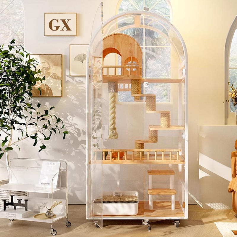 Inomhus Träkatthus Hotellpanoramavilla Solid Cat Cage -hölje Skåp Inomhus Träkatthus Hotellpanoramavilla Solid Cat Cage -hölje Skåp