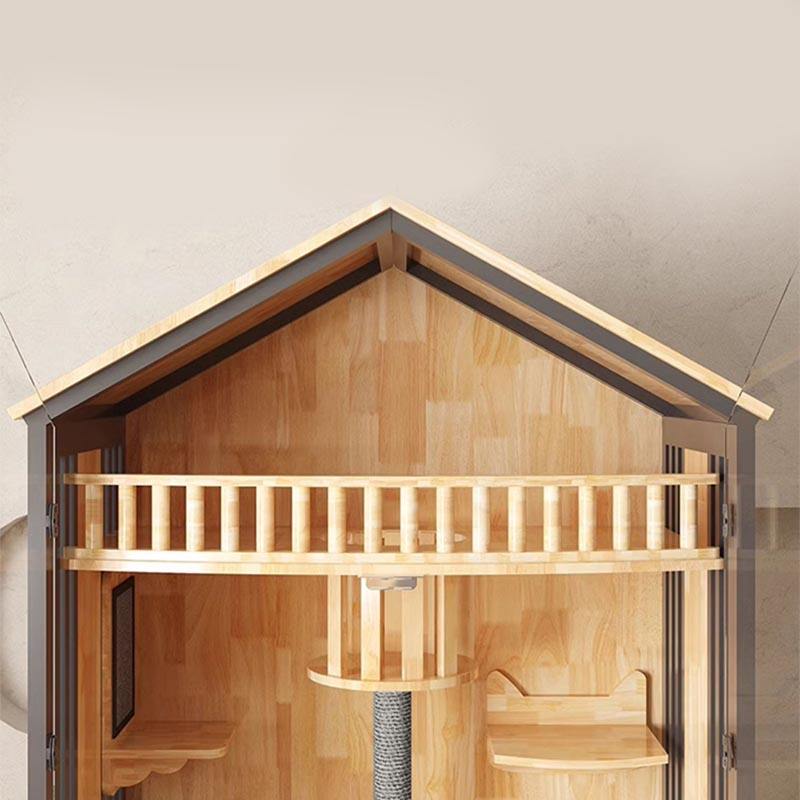 Multi-lagers trävilla bur inomhus katttorn Multi-lagers trävilla bur inomhus katttorn