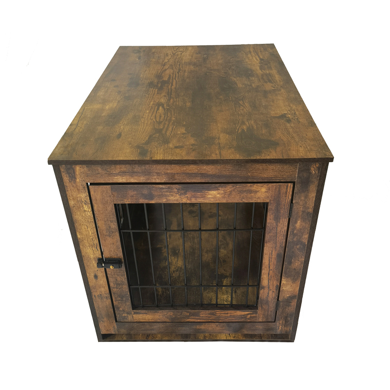 Dubbel dörr rustik trämöbler stil hundbur Dubbel dörr rustik trämöbler stil hundbur