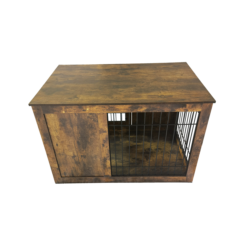 Dubbel dörr rustik trämöbler stil hundbur Dubbel dörr rustik trämöbler stil hundbur