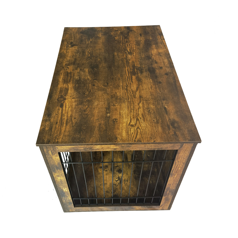 Dubbel dörr rustik trämöbler stil hundbur Dubbel dörr rustik trämöbler stil hundbur