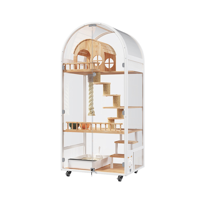 Inomhus Träkatthus Hotellpanoramavilla Solid Cat Cage -hölje Skåp