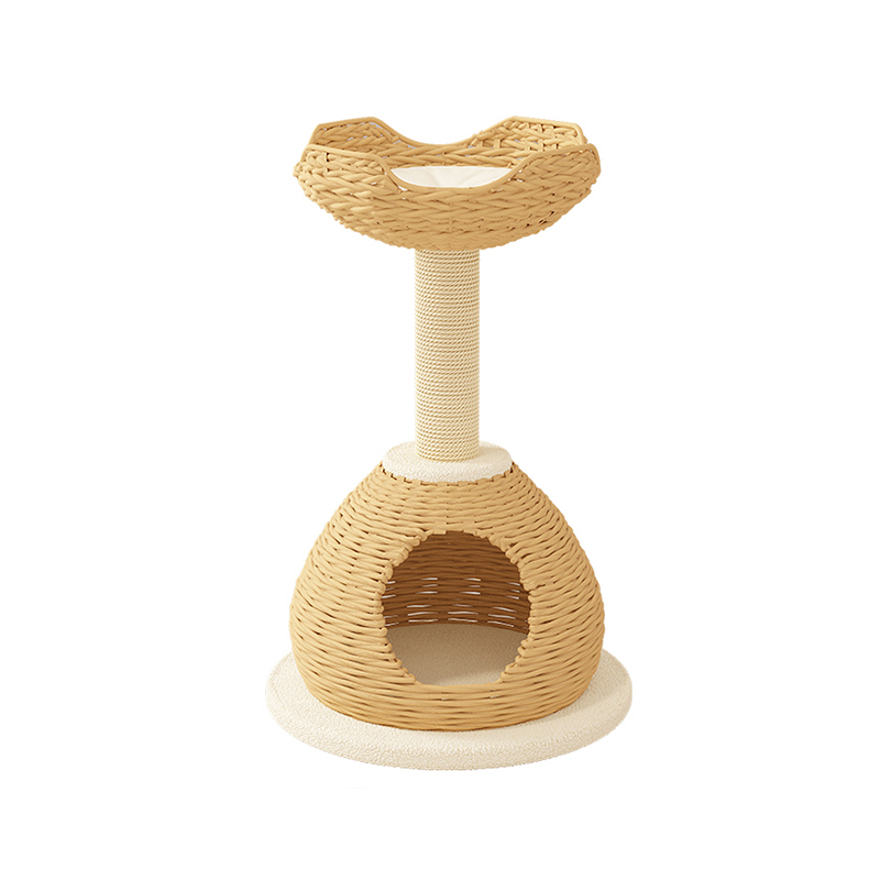 Modern Kraft Paper Tower Woven Climbing Scratcher Post Cat Tree