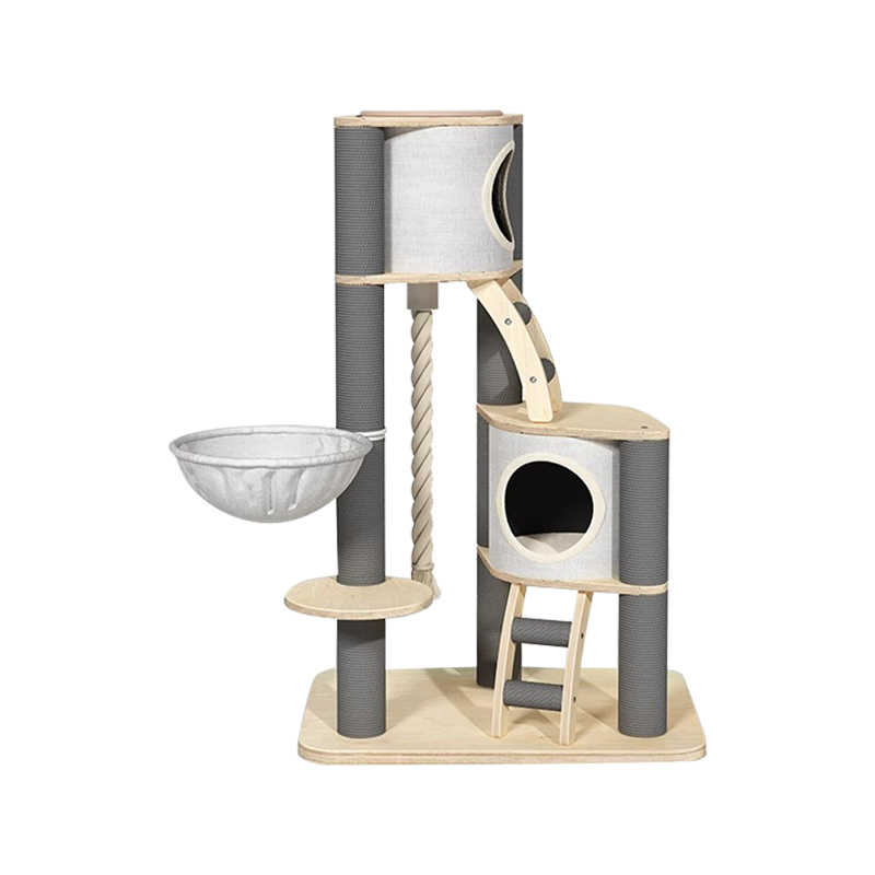 Torngolv till tak inomhus fast träklättringsram kattträd